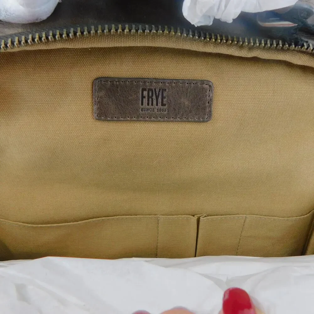 Frye Logan Multi Zip Leather Brown Slate Travel Backpack